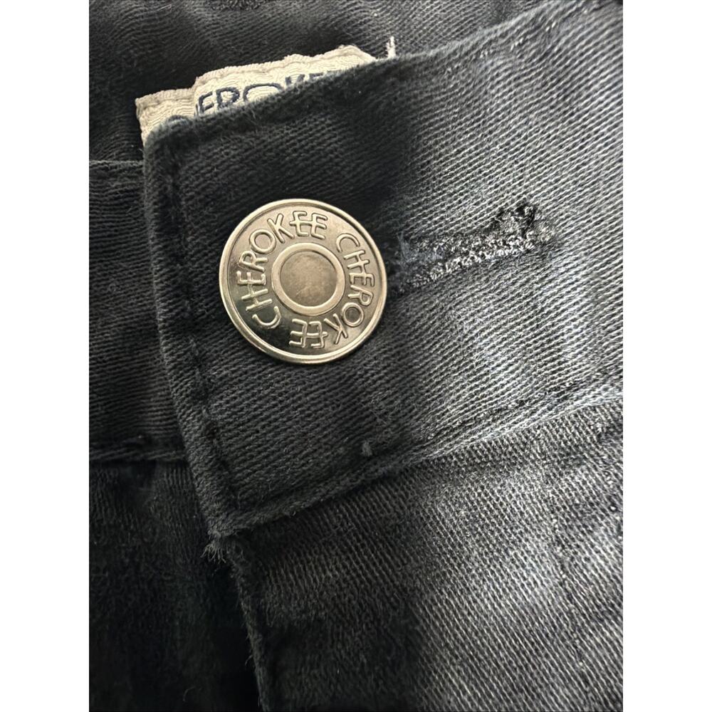 Women's Cherokee Stretch Cotton BlendCropped Pants Size 6 Black 5 Pocket Style - Picture 4 of 9